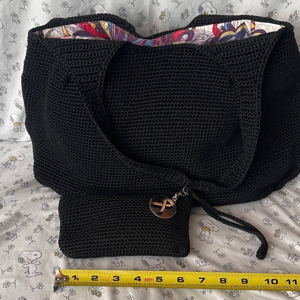 The Sak Black Tote Bag and Pouch Set